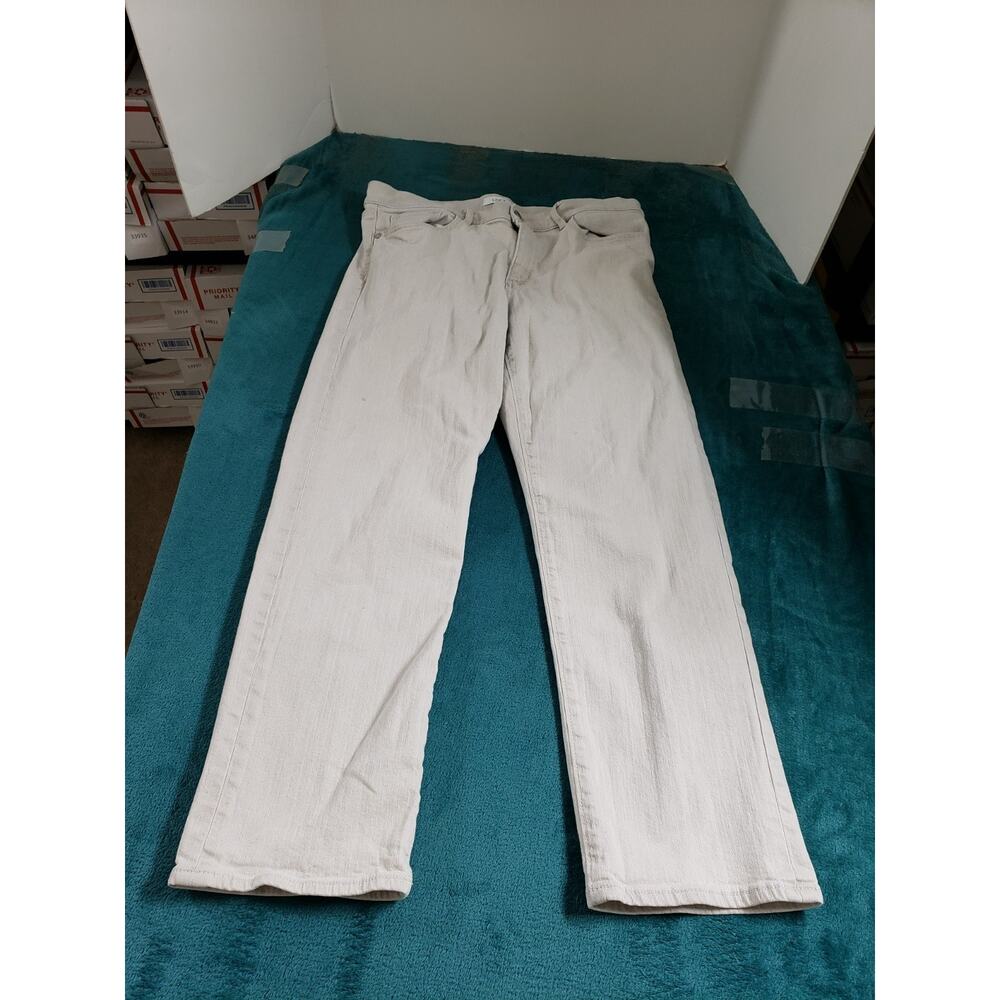 Loft Jeans Size 6 Womens Gray Denim Pants Stretch Ladies Mid Rise Straight Crop